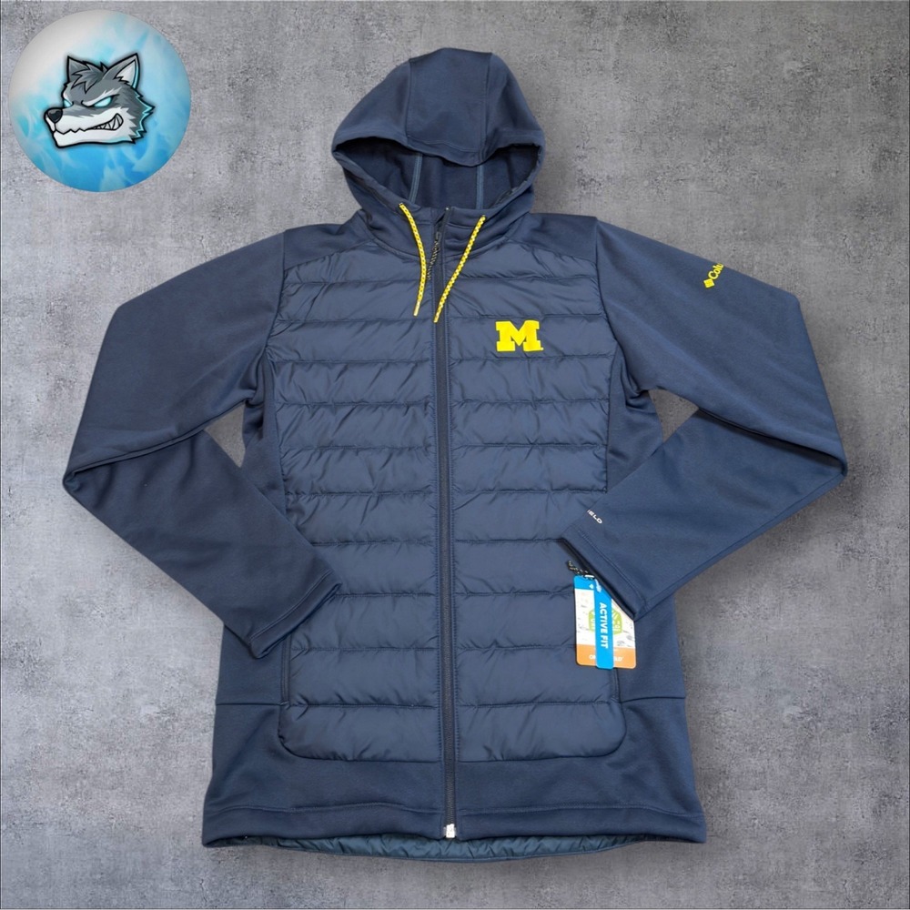 Columbia Michigan Wolverines Out-Shield Hybrid Full-Zip Hoodie Men's S 2097321